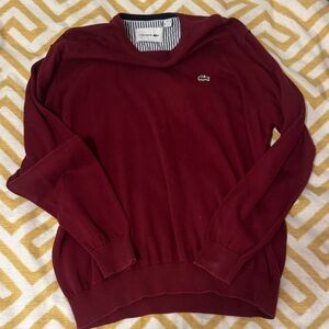 Lacoste Men's Deep Burgandy Crewneck Sweater
